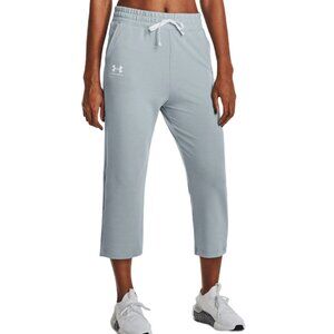Under Armour Women's Size Small Rival Terry Flare Crop Pants Harbor Blue NWT $60